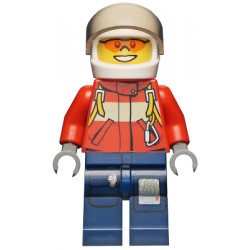Fire - Pilot Male, Red Fire Suit with Carabiner, Dark Blue Legs with Map, White Helmet, Orange Sunglasses – ГРАДСКИ