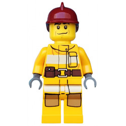Fire - Bright Light Orange Fire Suit with Utility Belt, Dark Red Fire Helmet – ГРАДСКИ