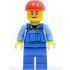 Overalls with Tools in Pocket Blue, Red Construction Helmet, Black Eyebrows, Thin Grin – ГРАДСКИ