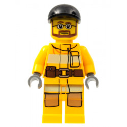 Fire - Bright Light Orange Fire Suit with Utility Belt, Black Short Bill Cap, Beard and Glasses – ГРАДСКИ