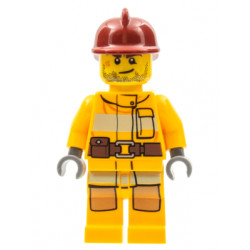 Fire - Bright Light Orange Fire Suit with Utility Belt, Dark Red Fire Helmet, Crooked Smile and Scar – ГРАДСКИ