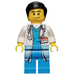 Doctor - Long Lab Coat over Dark Azure Shirt, Stethoscope, Black Smooth Hair – ГРАДСКИ