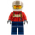 Fire - Pilot Male, Red Fire Suit with Carabiner, Dark Blue Legs, White Helmet, Trans-Brown Visor, Orange Safety Glasses – ГРАДСКИ