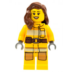 Fire - Bright Light Orange Fire Suit with Utility Belt, Reddish Brown Female Hair over Shoulder – ГРАДСКИ