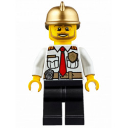 Fire Chief - White Shirt with Tie and Belt, Black Legs, Gold Fire Helmet – ГРАДСКИ
