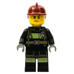Fire - Reflective Stripes with Utility Belt, Dark Red Fire Helmet, Sweat Drops – ГРАДСКИ