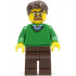 Green V-Neck Sweater, Dark Brown Legs, Dark Brown Short Tousled Hair, Safety Goggles – ГРАДСКИ
