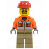 Construction Worker - Orange Zipper, Safety Stripes, Orange Arms, Dark Tan Legs, Red Construction Helmet, Safety Goggles – ГРАДСКИ