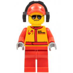 Monster Truck Mechanic, Racing Suit with Airborne Spoilers Logo, Red Cap with Hole, Headphones, Black and Silver Sunglasses – ГРАДСКИ
