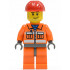 Construction Worker - Orange Zipper, Safety Stripes, Orange Arms, Orange Legs, Dark Bluish Gray Hips, Red Construction Helmet, Smirk and Stubble Beard – ГРАДСКИ