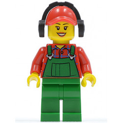 Overalls Farmer Green, Red Cap with Hole, Headphones – ГРАДСКИ