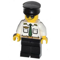Airport - Pilot, White Shirt with Dark Green Tie and Belt, Black Legs, Black Hat – ГРАДСКИ