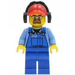 Cargo Worker - Overalls with Tools in Pocket Blue, Red Cap with Hole, Headphones, Safety Goggles – ГРАДСКИ