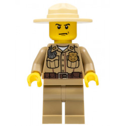 Forest Police - Dark Tan Shirt with Pockets, Radio and Gold Badge, Dark Tan Legs, Campaign Hat, Angry Eyebrows and Scowl – ГРАДСКИ