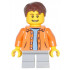 Orange Jacket with Hood over Light Blue Sweater, Light Bluish Gray Short Legs, Reddish Brown Short Tousled Hair – ГРАДСКИ