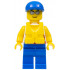 Tank Top with Surfer Silhouette, Blue Legs, Blue Short Bill Cap, Life Jacket Center Buckle, Silver Sunglasses – ГРАДСКИ