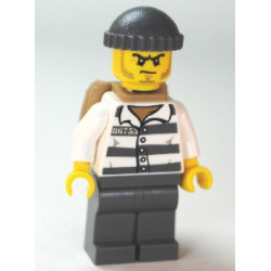 Police - Jail Prisoner 86753 Prison Stripes, Dark Bluish Gray Knit Cap, Backpack, Scowl – ГРАДСКИ