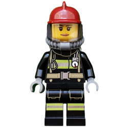 Fire - Reflective Stripes with Utility Belt, Dark Red Fire Helmet, Breathing Neck Gear with Air Tanks, Peach Lips Smile – ГРАДСКИ