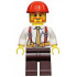 Construction Foreman - Shirt with Tie and Suspenders, Dark Brown Legs, Red Construction Helmet – ГРАДСКИ