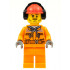 Construction Worker - Male, Orange Safety Jacket, Reflective Stripe, Sand Blue Hoodie, Orange Legs, Red Construction Helmet with Black Ear Protectors / Headphones, Stubble – ГРАДСКИ