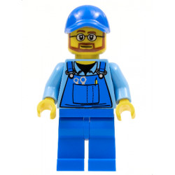 Overalls with Tools in Pocket Blue, Blue Cap with Hole, Beard and Glasses – ГРАДСКИ