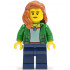 Green Female Jacket Open with Necklace, Dark Blue Legs, Dark Orange Female Hair over Shoulder – ГРАДСКИ