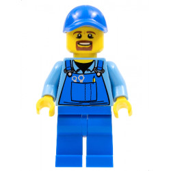 Overalls with Tools in Pocket Blue, Blue Cap with Hole, Brown Moustache and Goatee – ГРАДСКИ