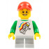 Classic Space Minifigure Floating Pattern, Light Bluish Gray Short Legs, Red Cap with Hole – ГРАДСКИ