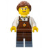 City Square Barista - Reddish Brown Apron with Cup, Reddish Brown Ponytail and Swept Sideways Fringe, Glasses and Smile – ГРАДСКИ