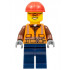 Construction Worker - Male, Orange Safety Vest, Reflective Stripes, Reddish Brown Shirt, Dark Blue Legs, Red Construction Helmet, Orange Safety Glasses – ГРАДСКИ