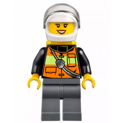 Fire - Reflective Stripe Vest with Pockets and Shoulder Strap, White Helmet, Yellow Air Tanks, Peach Lips – ГРАДСКИ
