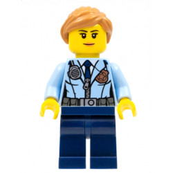 Police - City Officer Female, Jacket with Dark Blue Tie, Radio and Gold Badge, Dark Blue Legs, Medium Nougat Ponytail and Swept Sideways Fringe – ГРАДСКИ