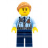 Police - City Officer Female, Jacket with Dark Blue Tie, Radio and Gold Badge, Dark Blue Legs, Medium Nougat Ponytail and Swept Sideways Fringe – ГРАДСКИ