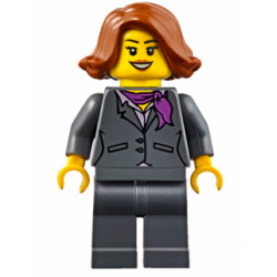 Dark Bluish Gray Jacket with Magenta Scarf, Dark Bluish Gray Legs, Dark Orange Female Hair Short Swept Sideways (Ferry Passenger) – ГРАДСКИ