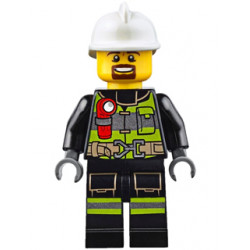 Fire - Reflective Stripes with Utility Belt and Flashlight, White Fire Helmet, Brown Moustache and Goatee – ГРАДСКИ