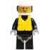 Fire - Reflective Stripes with Utility Belt and Flashlight, Life Jacket Center Buckle, White Helmet, Trans-Brown Visor, Peach Lips Open Mouth Smile – ГРАДСКИ
