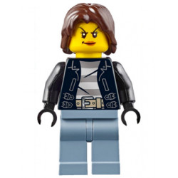 Police - City Bandit Crook Female, Sand Blue Legs, Dark Brown Mid-Length Tousled Hair – ГРАДСКИ