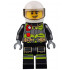 Fire - Reflective Stripes with Utility Belt and Flashlight, White Helmet, Trans-Brown Visor, Lopsided Grin – ГРАДСКИ