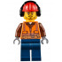 Fire - Male, Orange Safety Vest, Reflective Stripes, Reddish Brown Shirt, Dark Blue Legs, Red Construction Helmet with Black Ear Protectors / Headphones, Stubble – ГРАДСКИ
