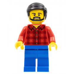 Male - Red Plaid Flannel Shirt, Blue Legs, Black Hair, Beard – ГРАДСКИ