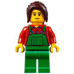 Lawn Worker - Pink Lips, Green Overalls over Plaid Shirt – ГРАДСКИ