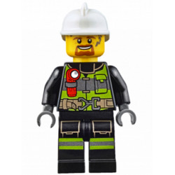 Fire - Reflective Stripes with Utility Belt and Flashlight, White Fire Helmet, Dark Orange Moustache and Goatee, Soot Marks – ГРАДСКИ