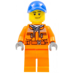 Tow Truck Driver - Male, Orange Safety Jacket, Reflective Stripe, Sand Blue Hoodie, Orange Legs, Blue Cap with Hole, Stubble – ГРАДСКИ