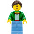 Customer - Green Female Jacket Open with Necklace, Medium Blue Legs, Dark Brown Ponytail and Swept Sideways Fringe – ГРАДСКИ