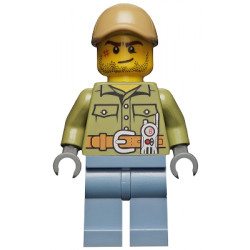 Volcano Explorer - Male, Shirt with Belt and Radio, Dark Tan Cap with Hole, Crooked Smile and Scar – ГРАДСКИ