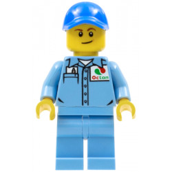 Medium Blue Uniform Shirt with Pocket and Octan Logo, Medium Blue Legs, Blue Cap with Hole, Lopsided Smile – ГРАДСКИ