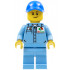 Medium Blue Uniform Shirt with Pocket and Octan Logo, Medium Blue Legs, Blue Cap with Hole, Lopsided Smile – ГРАДСКИ