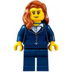 Businesswoman - Dark Blue Pants Suit, Peach Lips, Dark Orange Female Hair over Shoulder – ГРАДСКИ