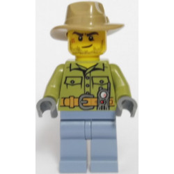 Volcano Explorer - Male, Shirt with Belt and Radio, Dark Tan Fedora Hat, Crooked Smile and Scar – ГРАДСКИ