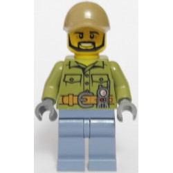 Volcano Explorer - Male, Shirt with Belt and Radio, Dark Tan Cap with Hole, Black Angular Beard – ГРАДСКИ